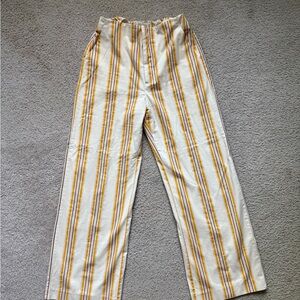 Abercrombie & Fitch Striped Cream and Yellow Pants